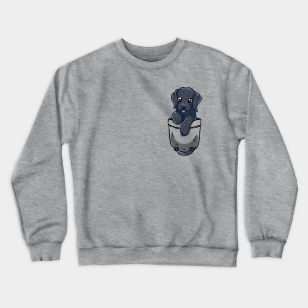 Pocket Cute Black Labrador Crewneck Sweatshirt by TechraPockets